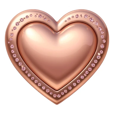 rose gold heart with sparkles sticker