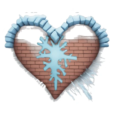 Frozen heart with bricks around sticker