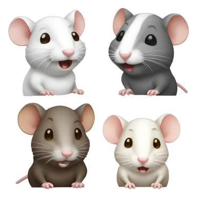 three different rats: one white rat one grey rat and one brown rat gossiping sticker