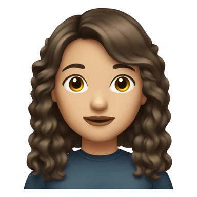 Brunette girl with curtain bangs sticker