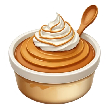 Dulce de leche in a ramekin with cream on top sticker