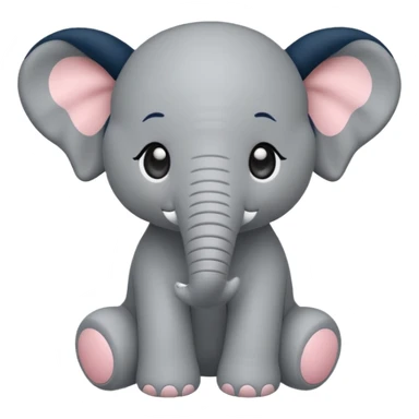 Chibi style Plush elephant sticker