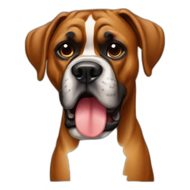 German boxer with a long tongue sticker