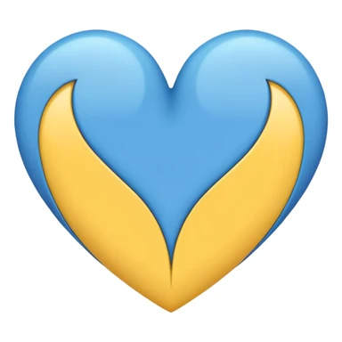 heart half yellow half blue sticker