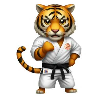 Tiger with evil face   jiu jitsu with his arms crossed sticker