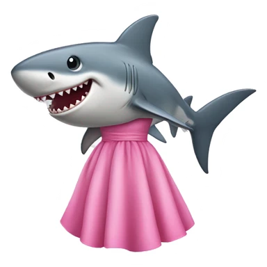 shark with pink dresss sticker