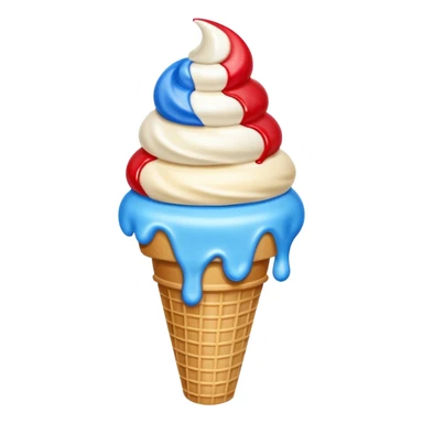 Red white and blue ice cream cone sticker