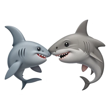 Mano de rata y aleta de tiburón estrechándo la mano sticker