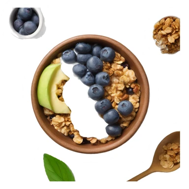 Acaí bowl with greek yogurt and blueberries granola sticker