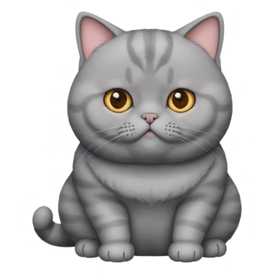 A gray , british Shorthair cat who is a little big and sitting sticker