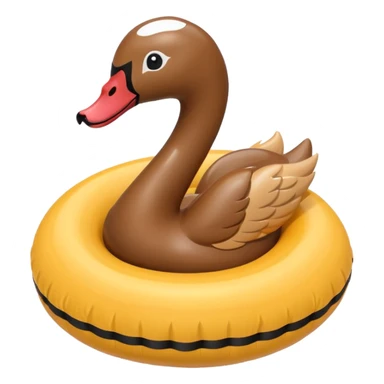 Brown swan floatie inner tube sticker