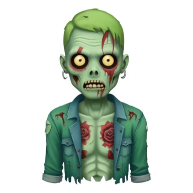 zombie with tattoos sticker