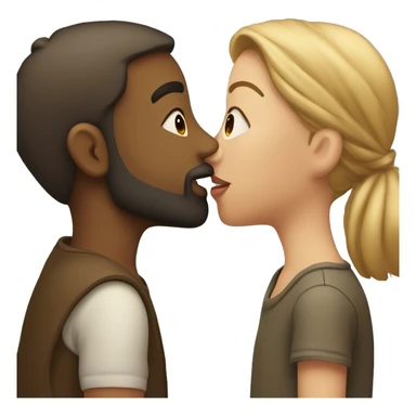 Girl kiss a boy with beard  sticker