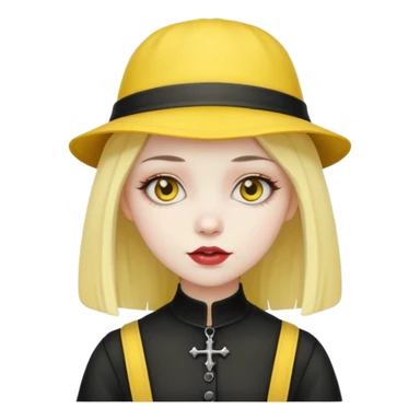 gothic girl with yellow hat sticker