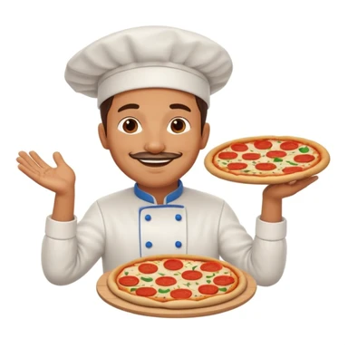 smiling Italian chef spinning pizza dough sticker