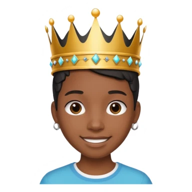 A stylish black teen wearing a hand-crafted crown for fun. sticker