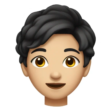 Lighter skinned lesbian girl with very short black boyish hair and brown eyes wearing all black sticker