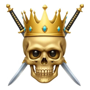Golden skull with crown now make it with a worrior sowrd with a skull body whith a target on one of his eyes sticker