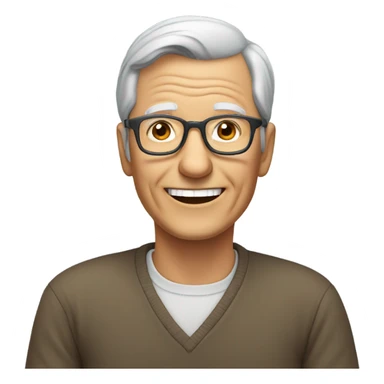 smiling old man indoors sticker