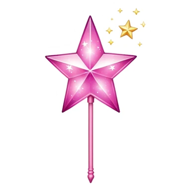 Sparkly pink magic star wand sticker