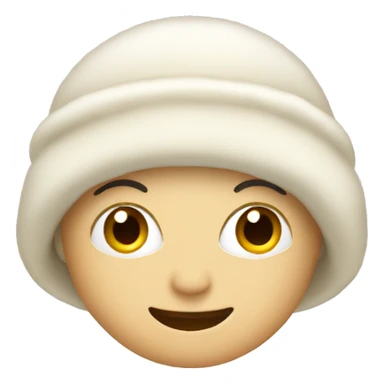 cream winter hat sticker