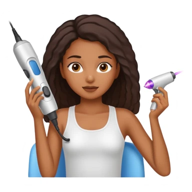 black girl receiving laser hair removal sticker