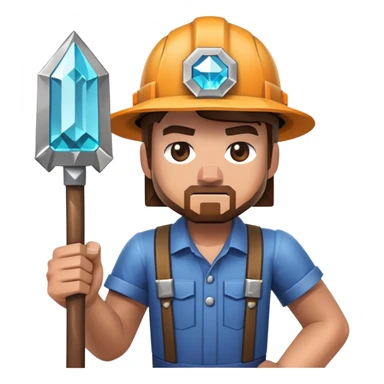 Minecraft miner holding a diamond pickaxe sticker
