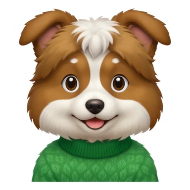 dog wear a green sweater sticker