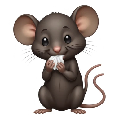 a black rat standing and wiping its sweaty face sticker