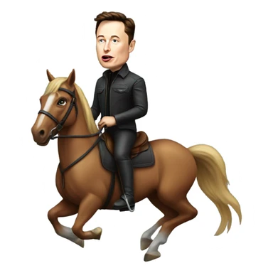 elon musk on the horse sticker