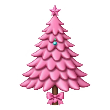 pink christmas tree with pink bow and pink ornaments sticker