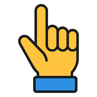 hand with index finger pointing colored icon sticker