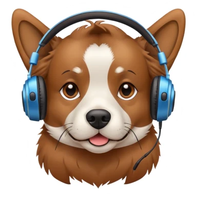Dog with headphones  sticker