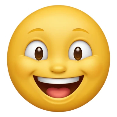 Emoji, yellow round laughing tilted head face sticker