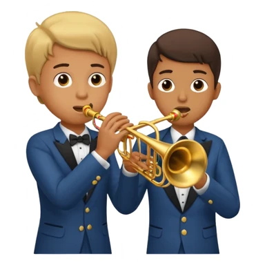 Boy with trumpet aruguing with boy with trombone sticker