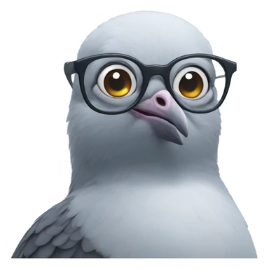pigeon with glasses sticker