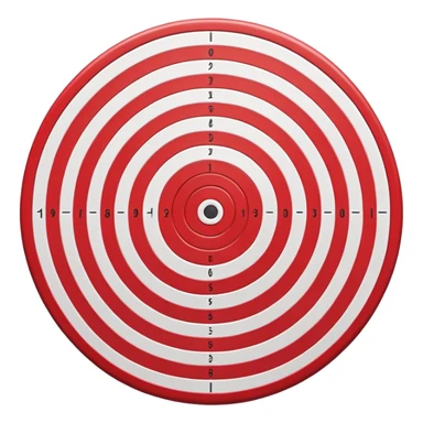 bullseye target with red and white concentric circles sticker
