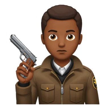 Black guy gun pointed at him sticker