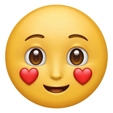 Emoji of a round yellow face with heart eyes, iPhone emoji style. Flat design, smooth gradients, rounded edges, soft shadows, clean look, white background sticker