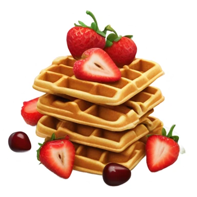 waffles with strawberries and cherries sticker