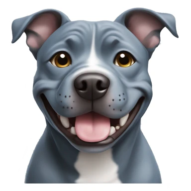 Blueish gray Staffy smile sticker