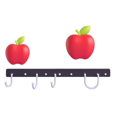 sleek white wall-mounted coat hooks in apple-inspired minimalist design sticker