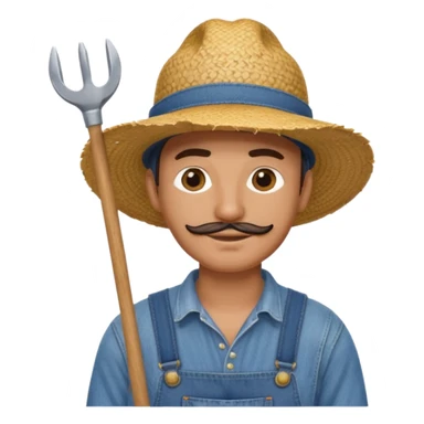 Farmer man – Straw hat, hoe on shoulder
 sticker