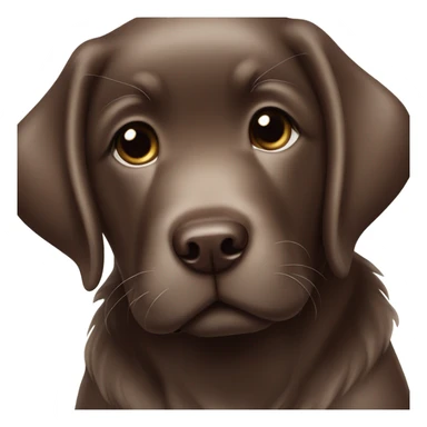 Chocolate labrador adorable cuddly puppy with small white patch of fur on chest and blue small collar sticker