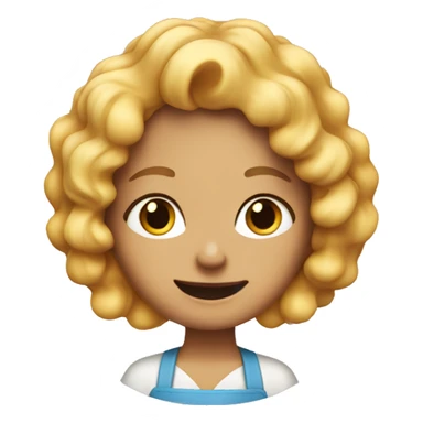 A girl with curl blonde hair cook a pizza sticker