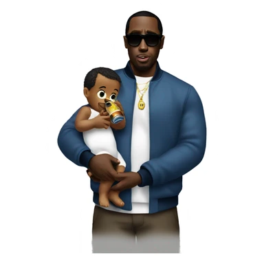 P. diddy holding a bottle baby  sticker