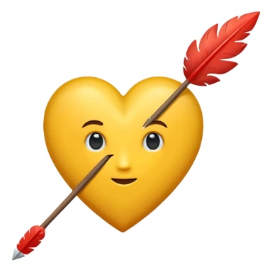 Hazme el corazón amarillo con una flechazo de arco sticker