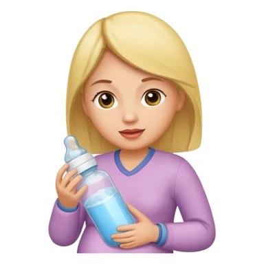 woman with baby bottle sticker