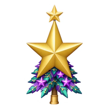 purple and gold tree topper sticker