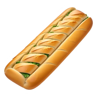 Garlic bread baguette with diagonal incisions sticker